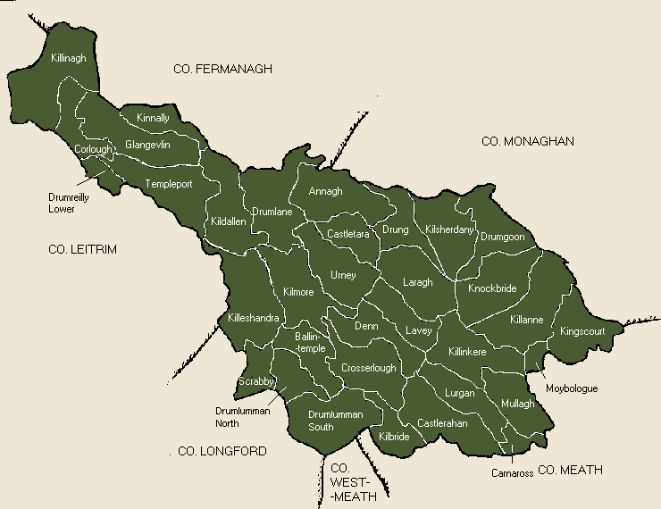 County Cavan Ireland Map Cavan Catholic Records